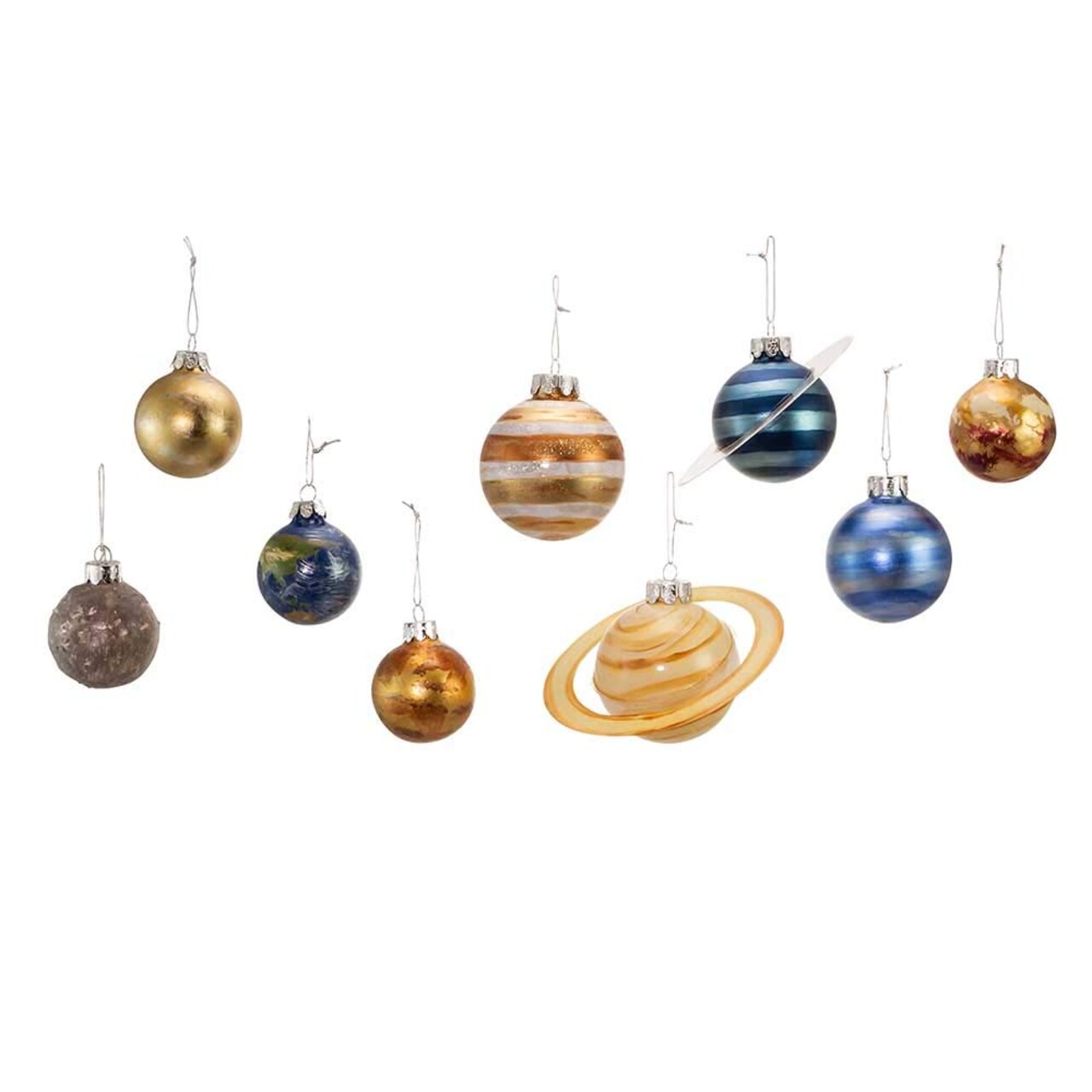 Kurt S. Adler Kurt Adler 50-70MM Noble Gems Planet Solar System 9-Piece Ornament Set, Multi